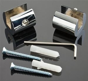 1" Edge Grip Sign Brackets for Wall, Set of 2 - Chrome