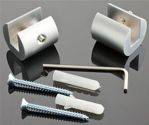 1" Edge Grip Sign Brackets for Wall, Set of 2 - Silver