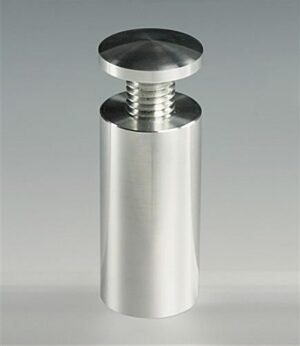 1 x 2 Through Grip Round Standoffs - Set of 4, Silver Aluminum