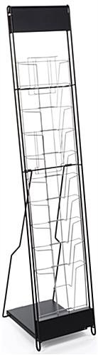 10-Tiered Metal Wire Magazine Floor Stand, 8.5"w, Portable - Black - Image 2