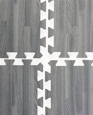 10’ x 10’ Interlocking Foam Mats, Set of 26 Flooring Tiles - Gray Wood Grain