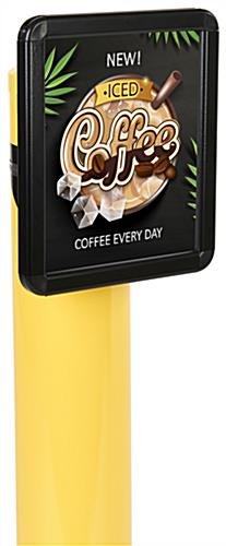 10 x 12 Bollard Sign Holder with Adjustable Clamp, Weather Resistant - Black