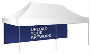 10 x 20 Pop Up Canopy Backwall, Single Sided Printing