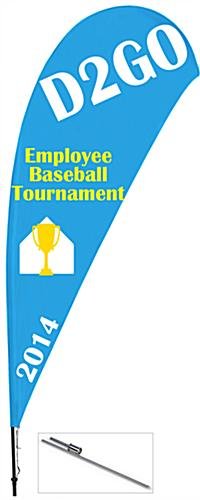 11' Custom Teardrop Flag with Ground Spike - Full Color Printing