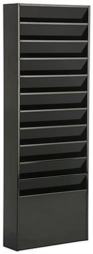 11-Tiered Wall File Holder, Fits Letter Sizes, Steel - Black