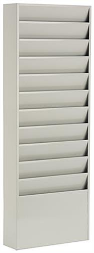 11-Tiered Wall File Holder, Fits Letter Sizes, Steel - Putty