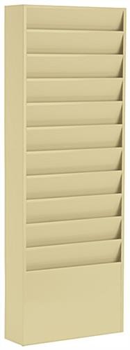 11-Tiered Wall File Holder, Fits Letter Sizes, Steel - Tan