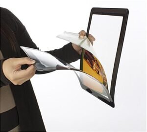 11 x 14 Window Sign Holder with Magnetic Lens, Adhesive Dots - Black