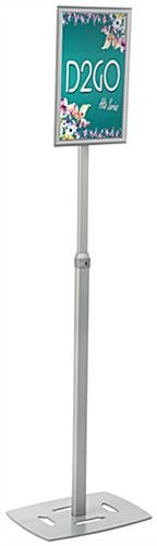 11 x 17 Menu Stand for Floor, Snap Open, Adjustable Height - Silver