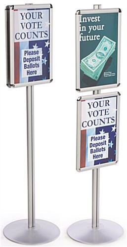 11 x 17 Menu Stand for Floor, Snap Open - Silver