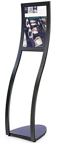11 x 17 Menu Stand for Floor, Top Insert, S-shaped Curve - Black