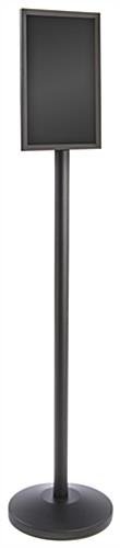 11 x 17 Poster Stand for Floor, Top Insert, Double Sided, Weighted Base - Black