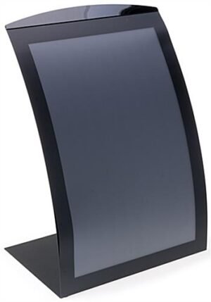 11 x 17 Sign Holder for Tabletop, with Magnetic Lens, Curved - Black