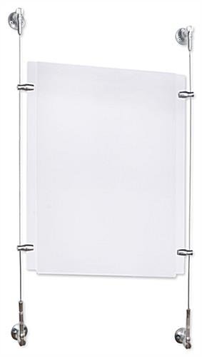 11 x 17 Sign Holder with Wall Mount Cable - Clear