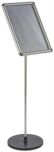 11 x 17 Sign Stand for Floor, Tilting, Snap Open - Silver
