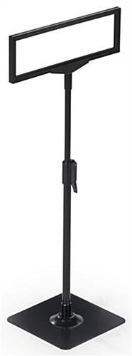 11” x 3.5” Tabletop Sign Holder, Height Adjustable, Top Insert Frame w/ Lens - Black