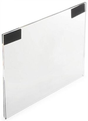 11 x 8.5 Sign Holder with Hook and Loop Fasteners for Display Boards - Clear