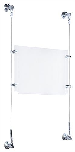 11 x 8.5 Sign Holders with Wall Mount Cable - Clear