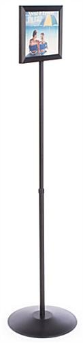 11 x 8.5 Sign Stand for Floor, Double Sided, Top Insert, Adjustable Height - Black