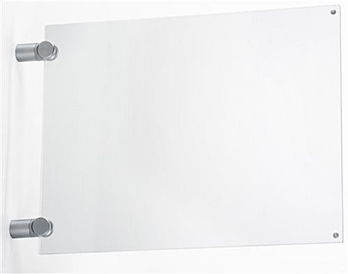 11 x 8.5 Wall Sign Holder with Acrylic Plates, Silver Standoffs - Clear - Image 2
