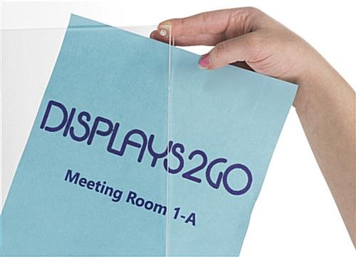 11 x 8.5 Wall Sign Holder with Acrylic Plates, Silver Standoffs - Clear - Image 3