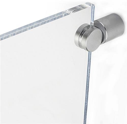 11 x 8.5 Wall Sign Holder with Acrylic Plates, Silver Standoffs - Clear - Image 5