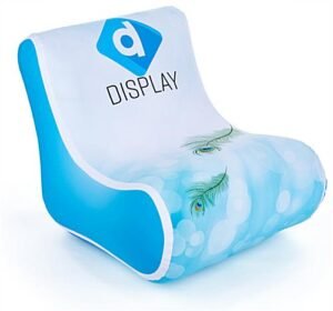 12-Inch Seat Height x 30-Inch Wide Inflatable Chair with Custom Printed Slipcover