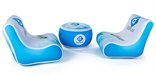 12-Inch Seat Height x 30-Inch Wide Inflatable Chair with Custom Printed Slipcover - Image 6
