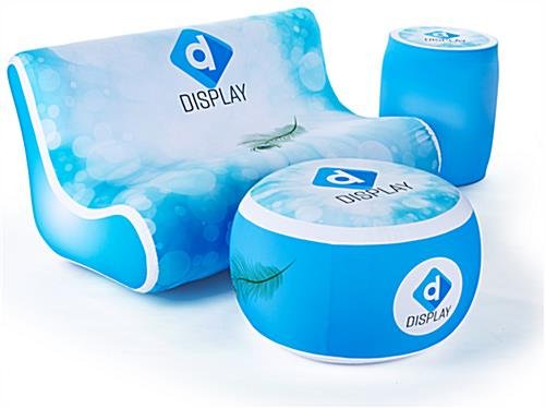 12-Inch Seat Height x 50-Inch Wide Inflatable Sofa with Custom Printed Slipcover - Image 6