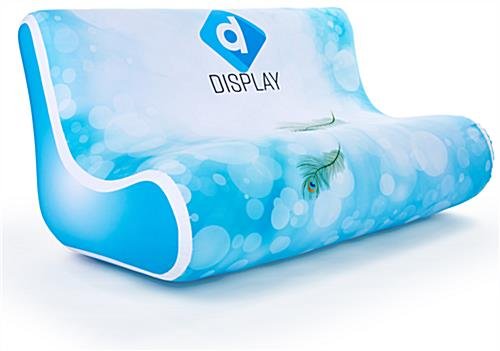 12-Inch Seat Height x 50-Inch Wide Inflatable Sofa with Custom Printed Slipcover
