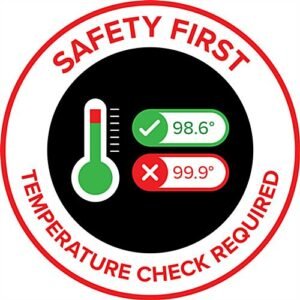 12” Pre-Printed Floor Decal with Temperature Check Graphic - Circle