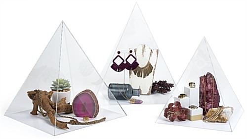 12 x 13 Baseless Pyramid Countertop Display Case with Lift-Off Top - Clear - Image 3