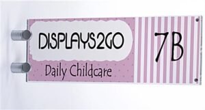 12 x 4 Wall Sign Holder with Acrylic Plates, Silver Standoffs - Clear