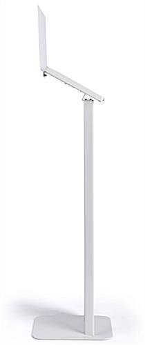 12.9" Tablet Floor Stand with Locking Enclosure and Sign Holder White - Image 4