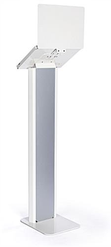 12.9" Tablet Floor Stand with Locking Enclosure and Sign Holder White - Image 5