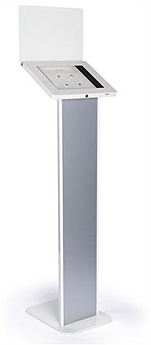 12.9" Tablet Floor Stand with Locking Enclosure and Sign Holder White - Image 6