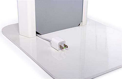 12.9" Tablet Floor Stand with Locking Enclosure and Sign Holder White - Image 9
