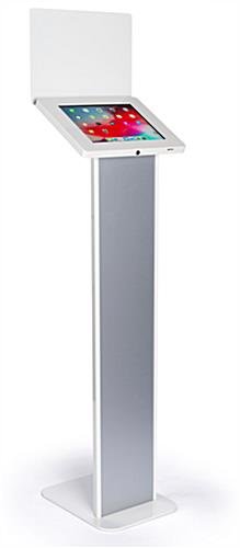 12.9" Tablet Floor Stand with Locking Enclosure and Sign Holder White
