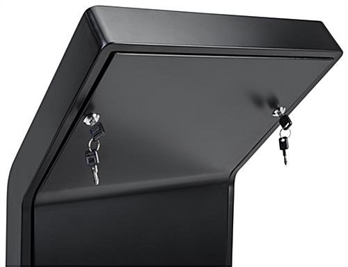 12.9" Tablet Stand LED Light Box w/ Custom Artwork & Locking Enclosure, Steel – Black - Image 5