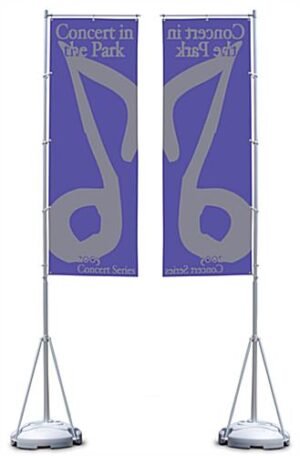 13' Banner Flag Stand with 2 Color Custom Printing, Single-sided