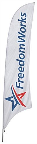 13' Custom Feather Flag with Ground Spike - 2 Color Printing
