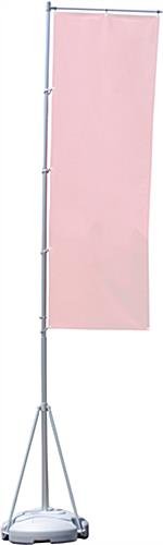 13-foot Outdoor Banner Flag Stand with Fillable Base - Silver