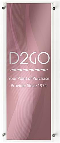 13.5 x 40 Sign Holder for Wall Mount with Silver Standoff Hardware - Clear Acrylic