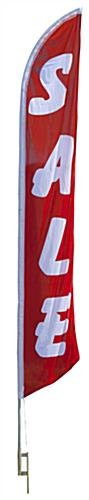 14' Feather Flag & Ground Spike with Pre-printed SALE Message - Red