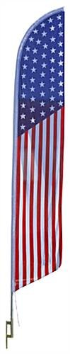 14' Feather Flag with Ground Spike - American Flag Graphic