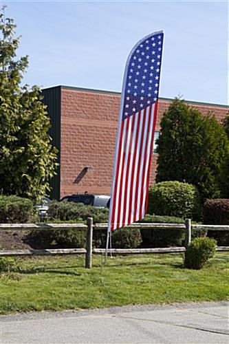 14' Feather Flag with Ground Spike - American Flag Graphic - Image 2