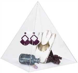 14 x 15 Baseless Pyramid Countertop Display Case with Lift-Off Top - Clear