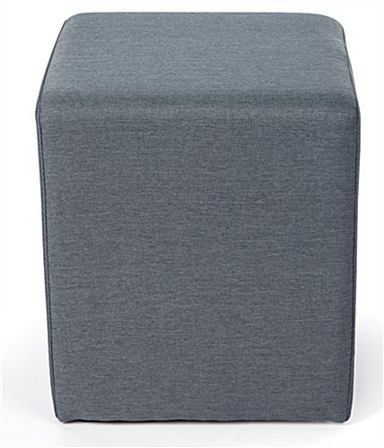 15” Square Upholstered Ottoman Stool – Blue - Image 3
