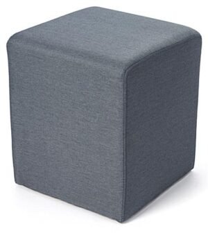 15” Square Upholstered Ottoman Stool – Blue