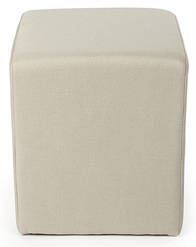 15” Square Upholstered Ottoman Stool – Natural - Image 3